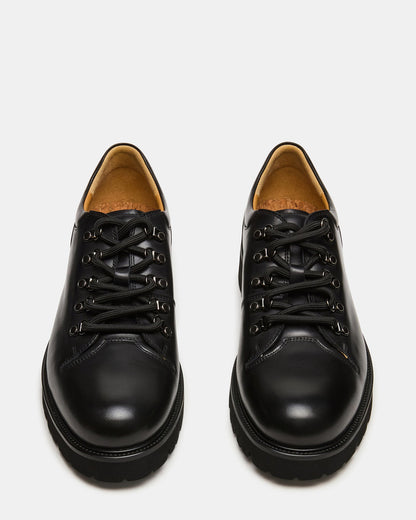 TURBO Black Leather Lace-Up Dress Shoe - Steve Madden