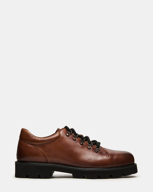 TURBO Dark Tan Lace-Up Dress Shoe - Steve Madden