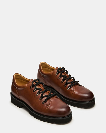 TURBO Dark Tan Lace-Up Dress Shoe - Steve Madden
