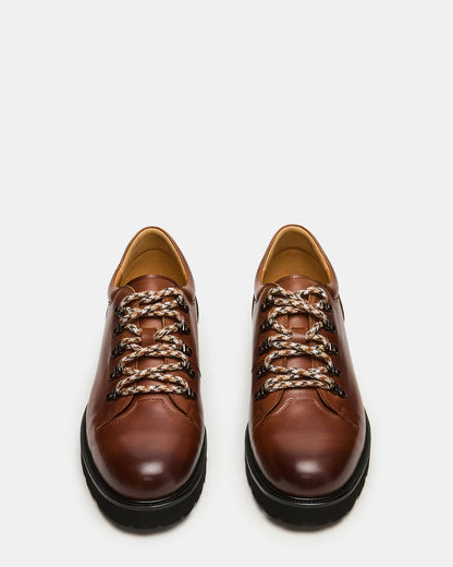 TURBO Dark Tan Lace-Up Dress Shoe - Steve Madden