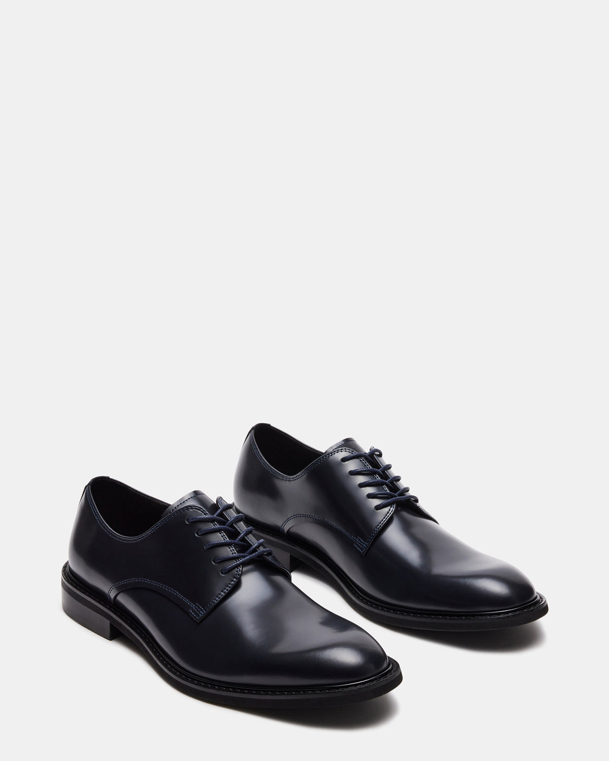 HADAR Navy Box Leather Lace-Up Oxford Dress Shoe | Men's Dress Shoes - Steve Madden