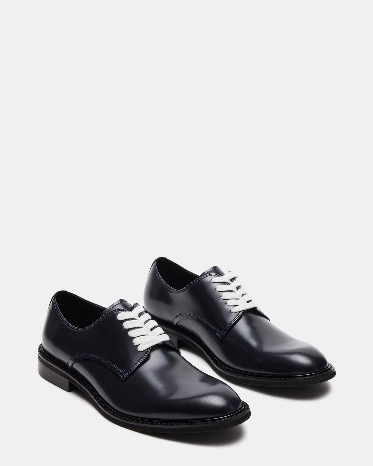 HADAR Navy Box Leather Lace-Up Oxford Dress Shoe | Men's Dress Shoes - Steve Madden