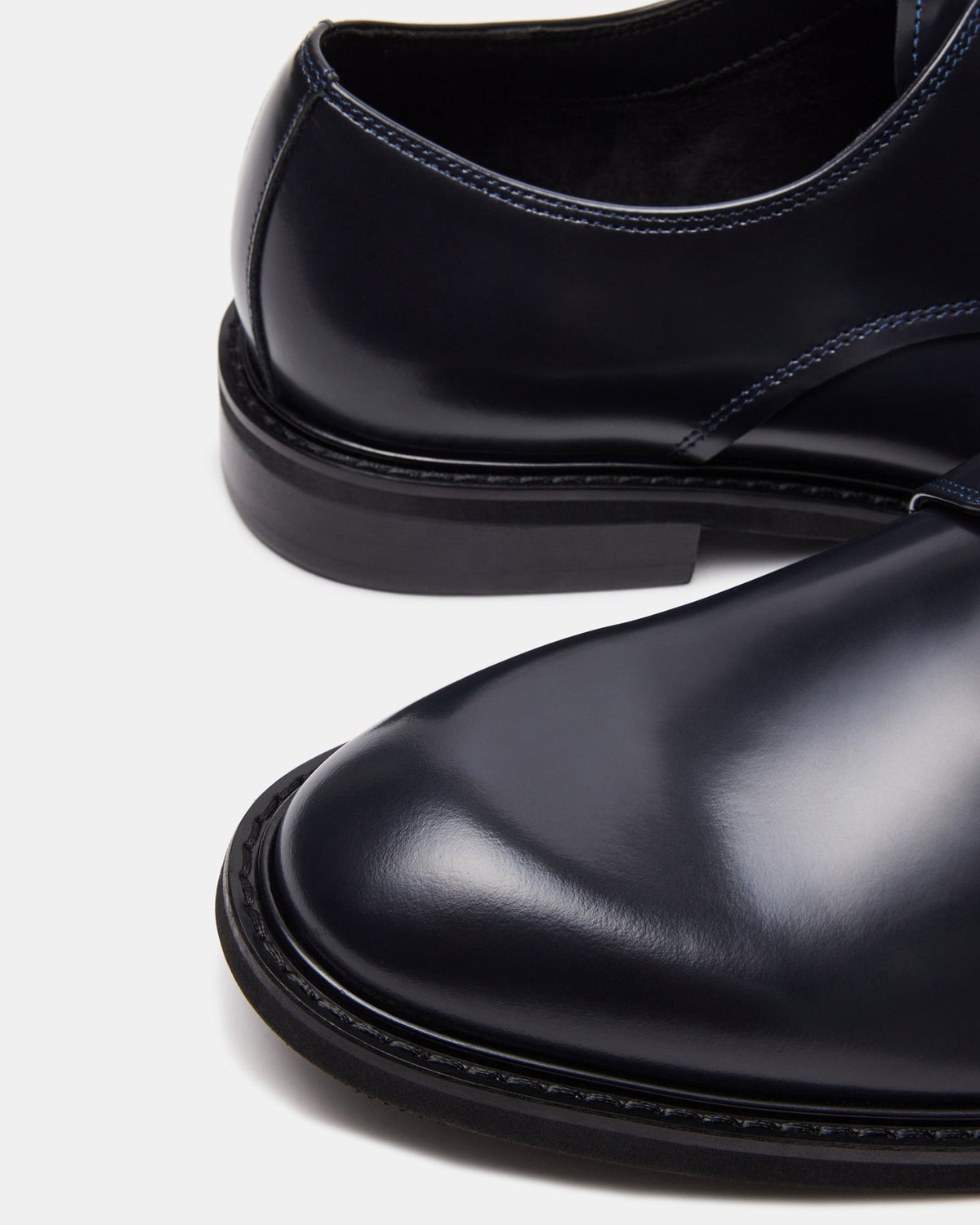 HADAR Navy Box Leather Lace-Up Oxford Dress Shoe | Men's Dress Shoes - Steve Madden