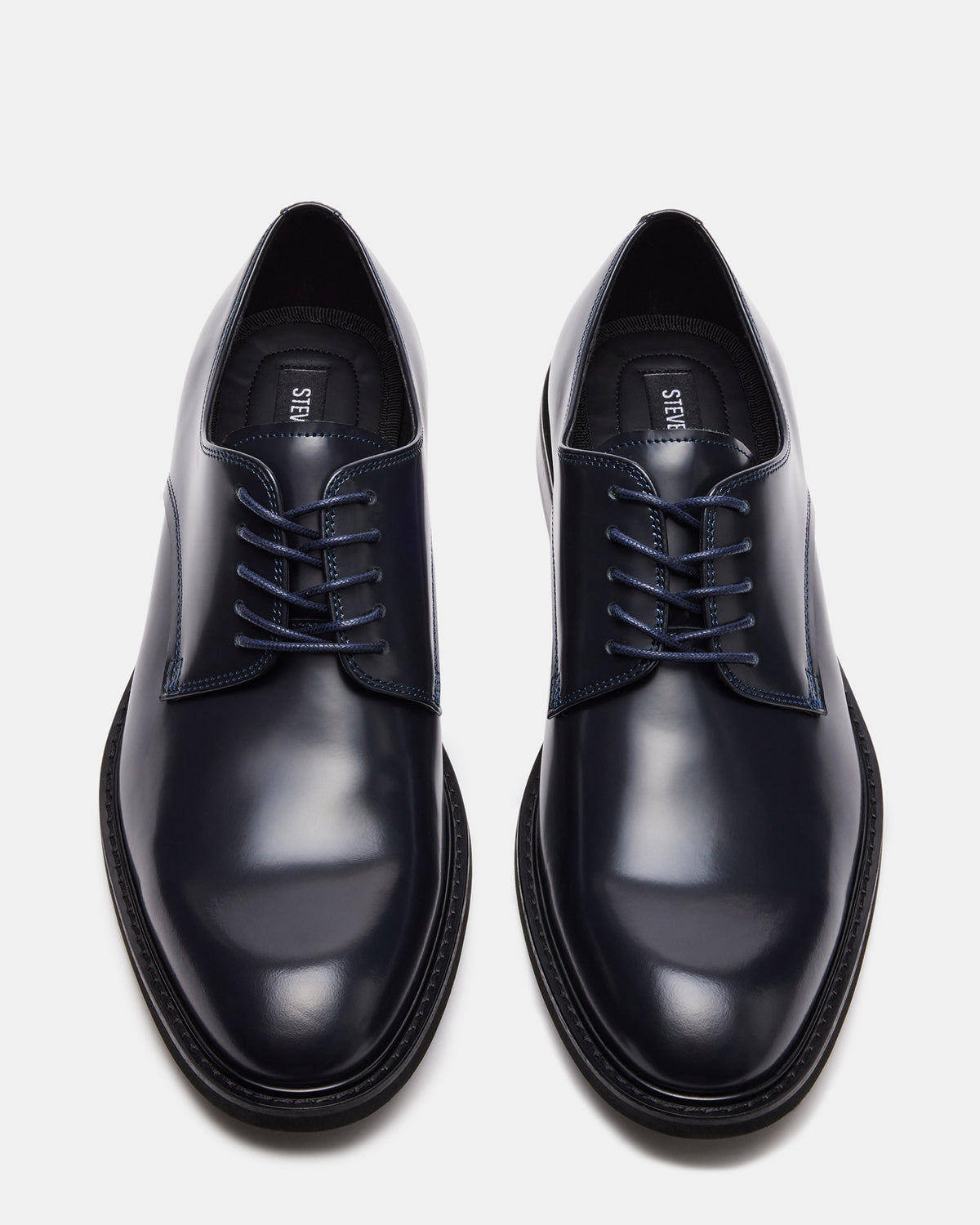 HADAR Navy Box Leather Lace-Up Oxford Dress Shoe | Men's Dress Shoes - Steve Madden
