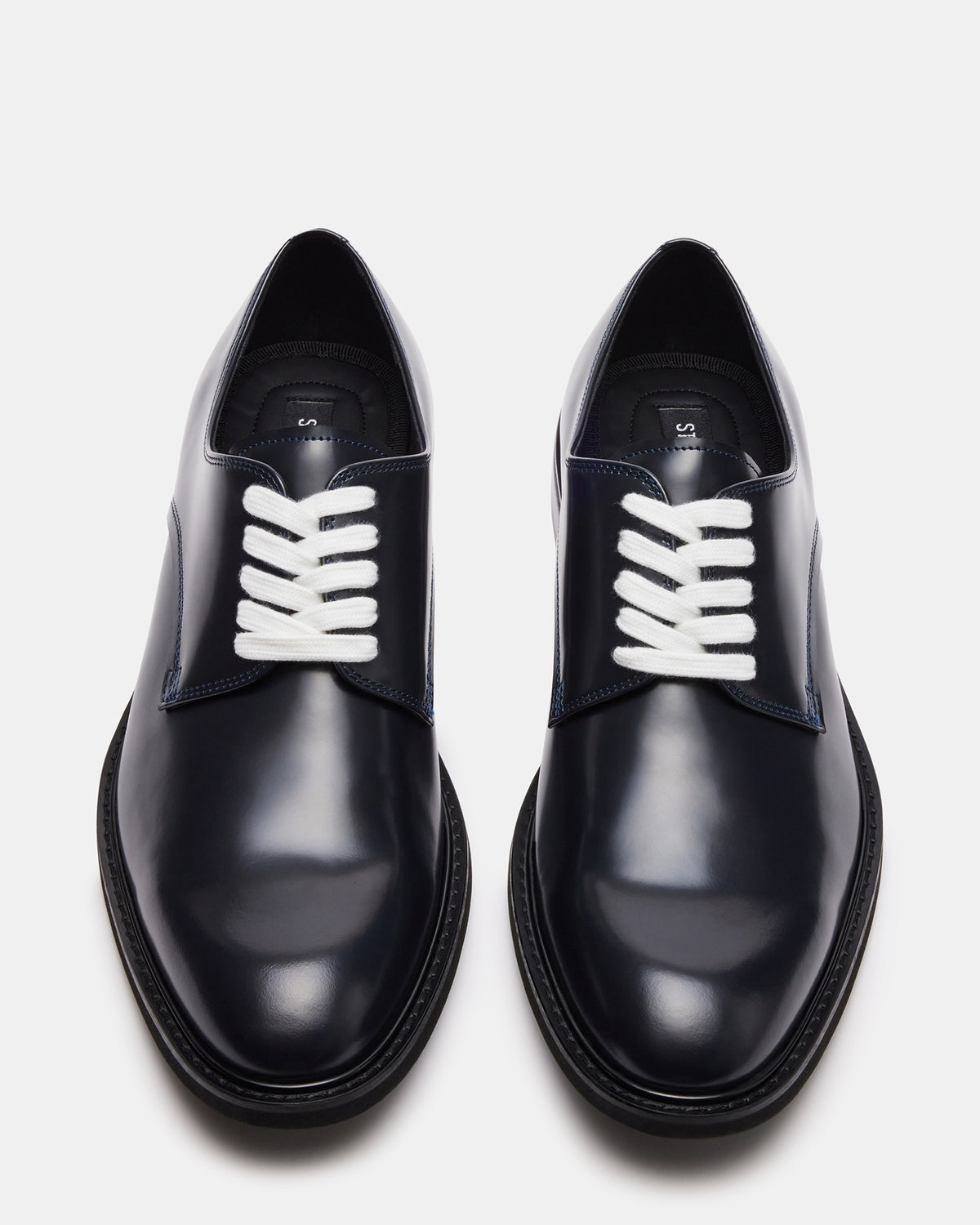 HADAR Navy Box Leather Lace-Up Oxford Dress Shoe | Men's Dress Shoes - Steve Madden