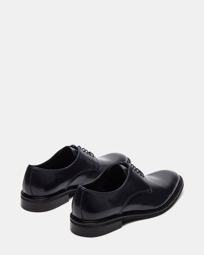 HADAR Navy Box Leather Lace-Up Oxford Dress Shoe | Men's Dress Shoes - Steve Madden
