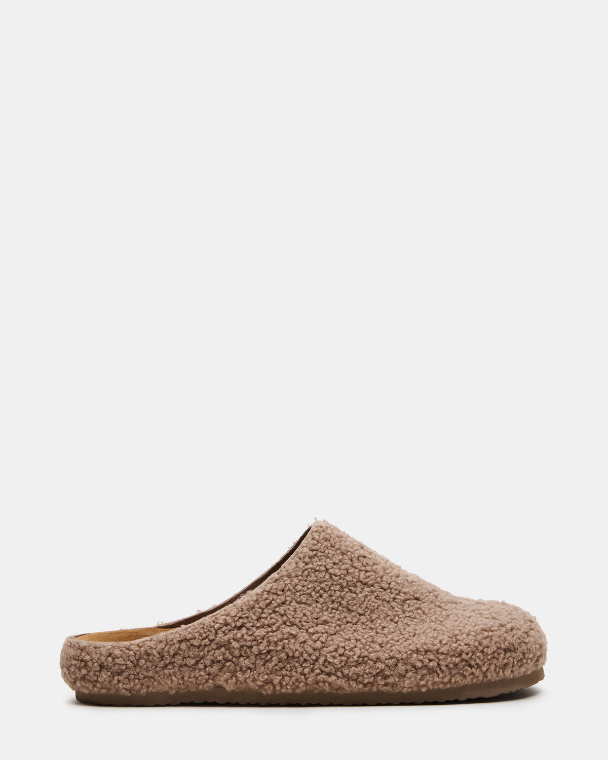 WENDELIN Taupe Faux Shearling Footbed Slip-On Men's Casual Clog - Steve Madden