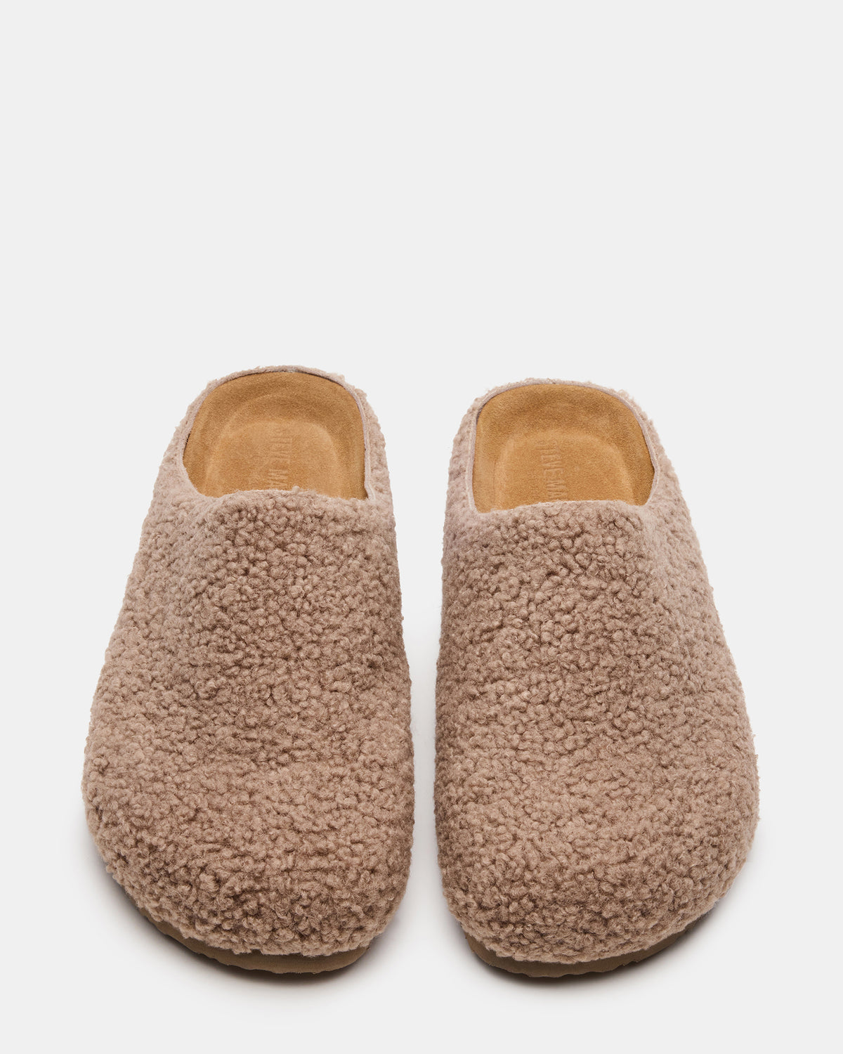 WENDELIN Taupe Faux Shearling Footbed Slip-On Men's Casual Clog - Steve Madden
