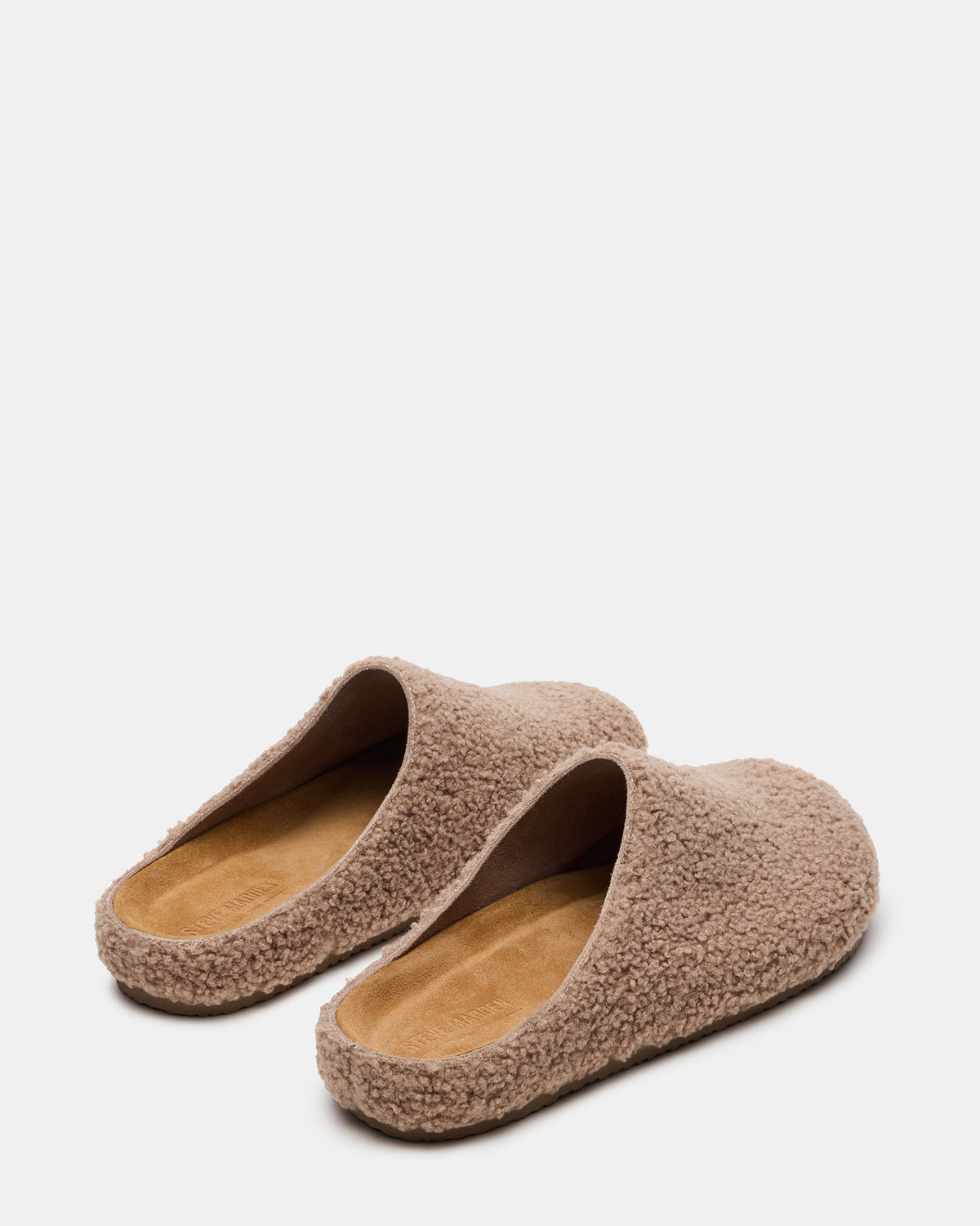 WENDELIN Taupe Faux Shearling Footbed Slip-On Men's Casual Clog - Steve Madden
