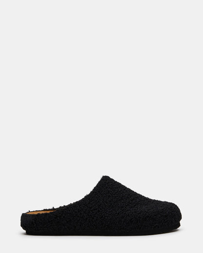 WENDELIN Black Faux Shearling Footbed Slip-On Men's Casual Clog - Steve Madden
