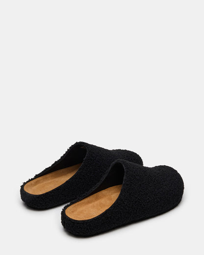 WENDELIN Black Faux Shearling Footbed Slip-On Men's Casual Clog - Steve Madden
