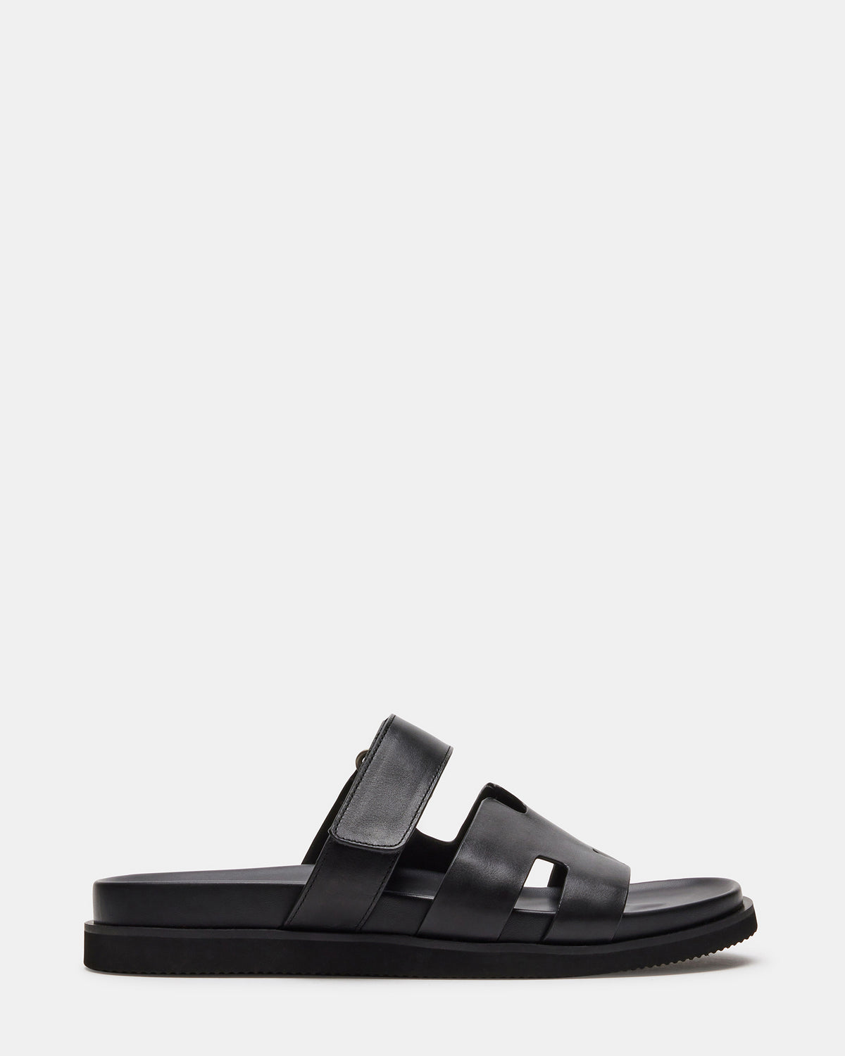 MAIVEN Black Leather Men's Fisherman Sandal - Steve Madden