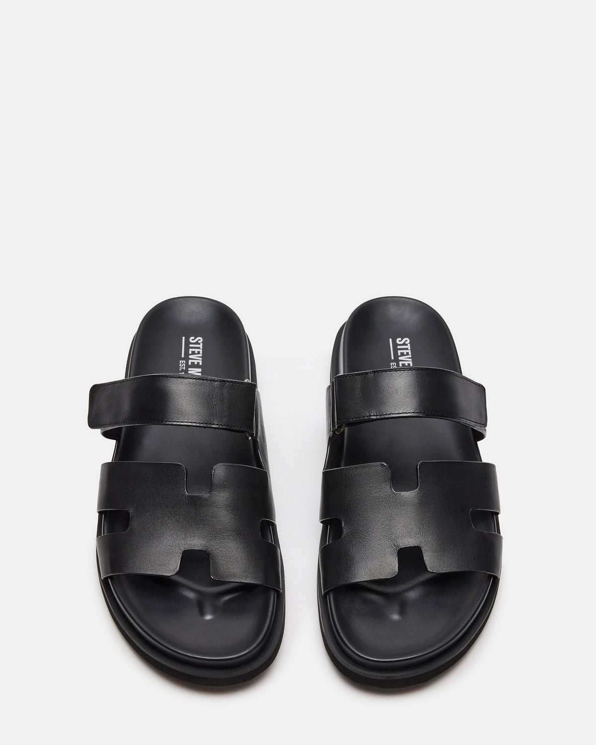 MAIVEN Black Leather Men's Fisherman Sandal - Steve Madden