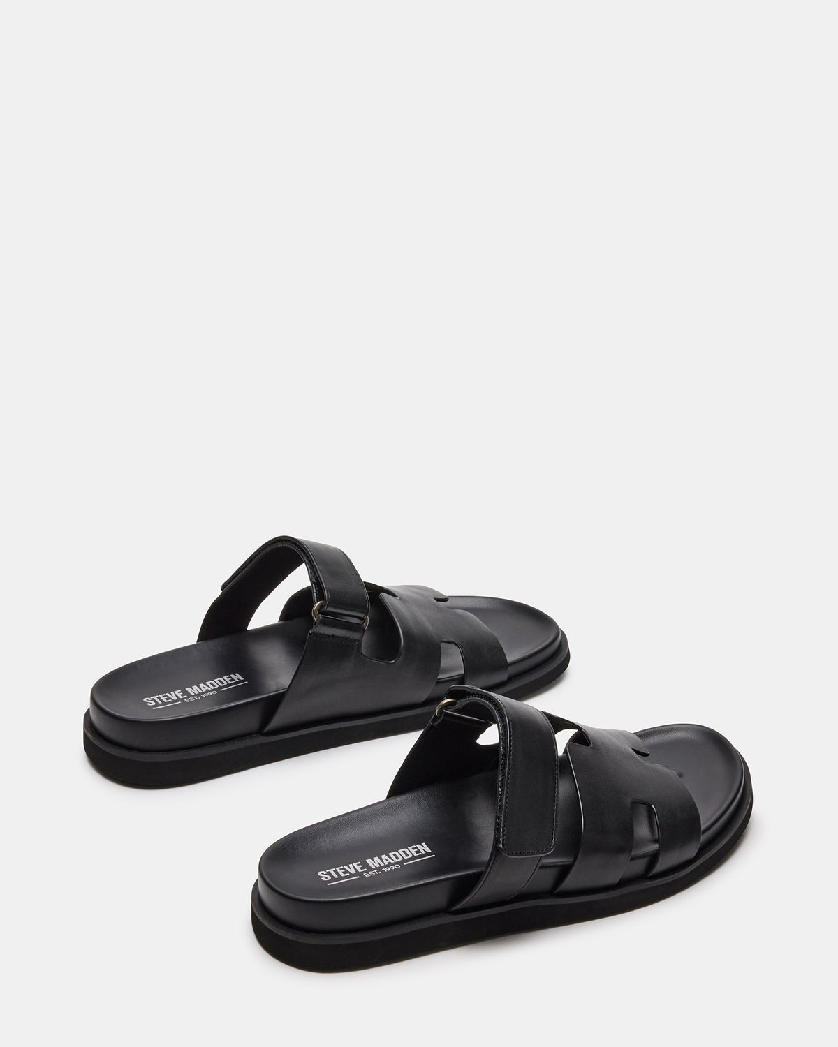 MAIVEN Black Leather Men's Fisherman Sandal - Steve Madden