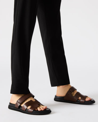 MAIVEN Brown Leather Men's Fisherman Sandal - Steve Madden