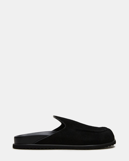 LUCIO Black Suede Slip-On Men's Casual Clog - Steve Madden