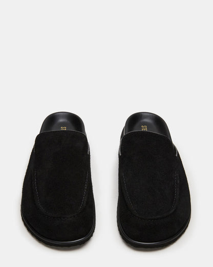 LUCIO Black Suede Slip-On Men's Casual Clog - Steve Madden