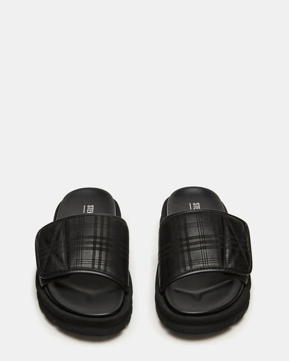 REESE Black Slide Footbed Rounded-Toe Men's Sandal - Steve Madden