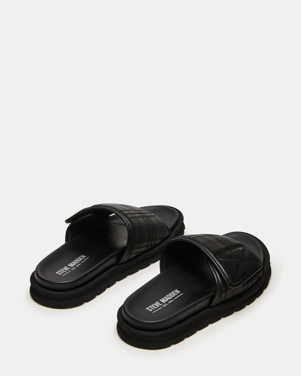 REESE Black Slide Footbed Rounded-Toe Men's Sandal - Steve Madden