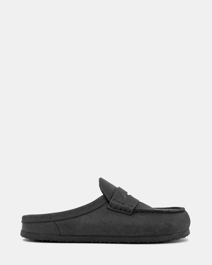 WYATT Black Leather Slip-On Clog Men's Casual - Steve Madden
