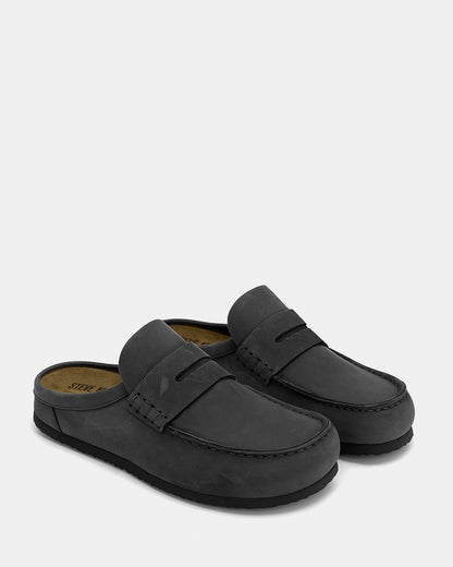 WYATT Black Leather Slip-On Clog Men's Casual - Steve Madden