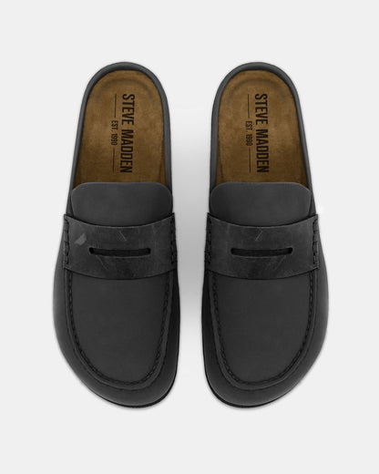 WYATT Black Leather Slip-On Clog Men's Casual - Steve Madden