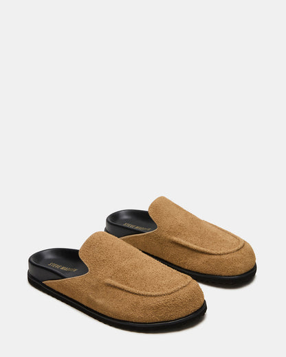 LUCIO Tan Suede Slip-On Men's Casual Clog - Steve Madden