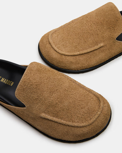 LUCIO Tan Suede Slip-On Men's Casual Clog - Steve Madden