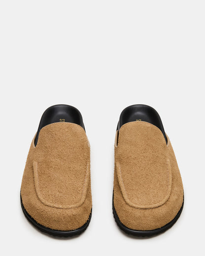 LUCIO Tan Suede Slip-On Men's Casual Clog - Steve Madden