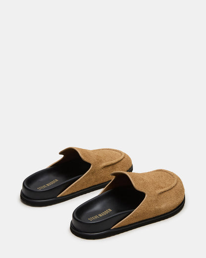 LUCIO Tan Suede Slip-On Men's Casual Clog - Steve Madden