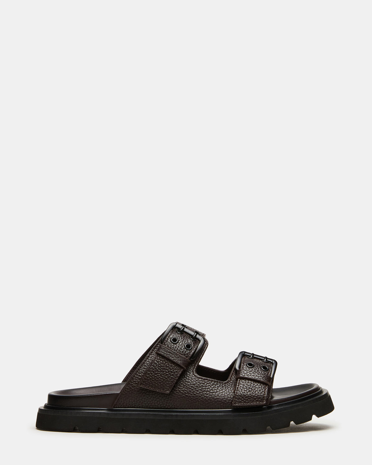 LUXOR Dark Brown Slide Footbed Men's Sandal - Steve Madden