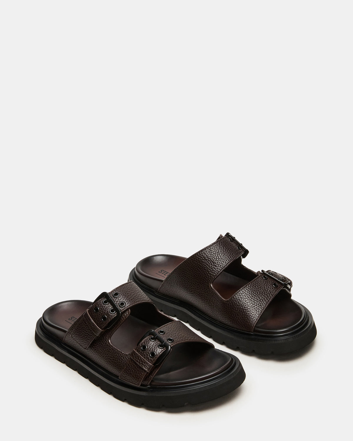 LUXOR Dark Brown Slide Footbed Men's Sandal - Steve Madden
