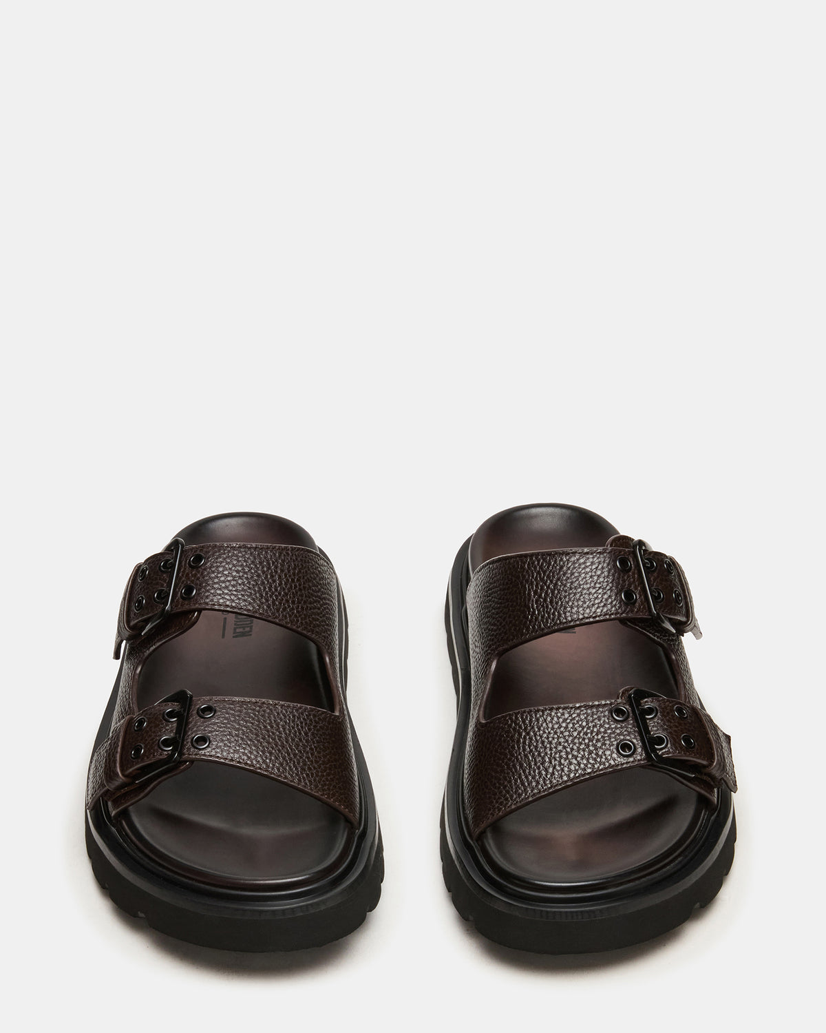 LUXOR Dark Brown Slide Footbed Men's Sandal - Steve Madden