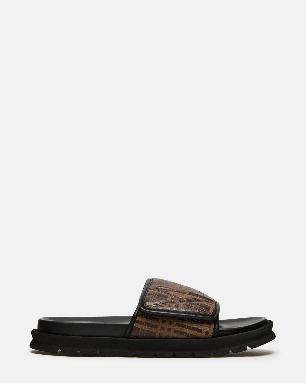 REESE Brown Slide Footbed Rounded-Toe Men's Sandal - Steve Madden
