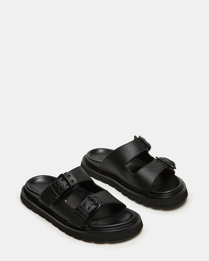 LUXOR Black Slide Footbed Men's Sandal - Steve Madden