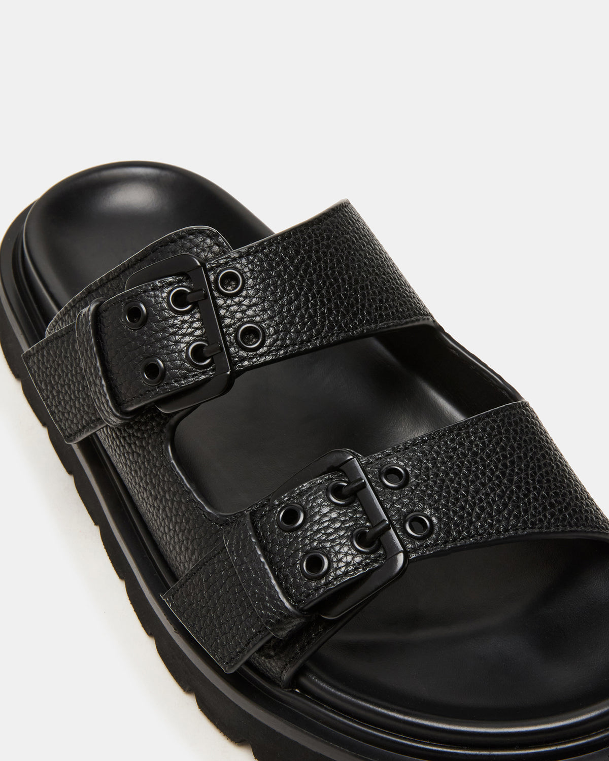 LUXOR Black Slide Footbed Men's Sandal - Steve Madden