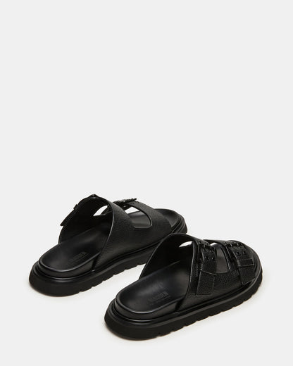 LUXOR Black Slide Footbed Men's Sandal - Steve Madden