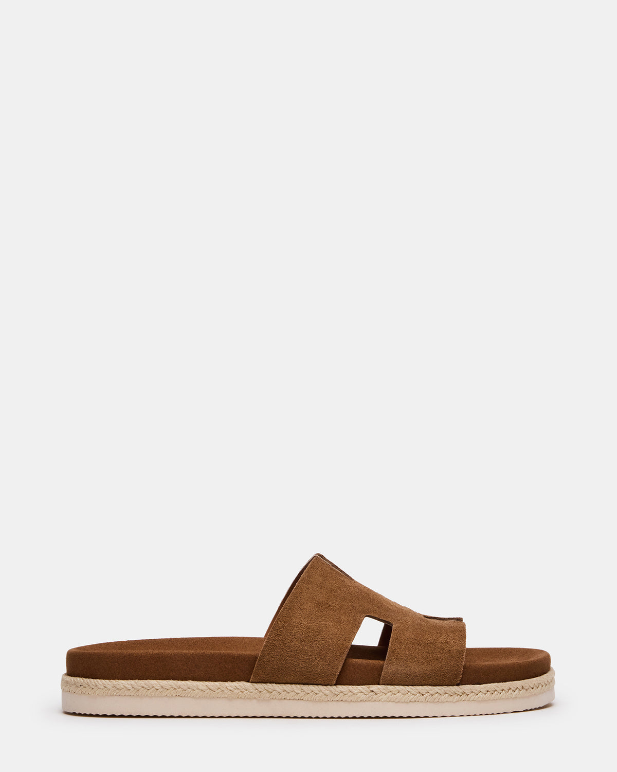 MERRICK Cognac Suede Footbed Slide Men's Sandal - Steve Madden