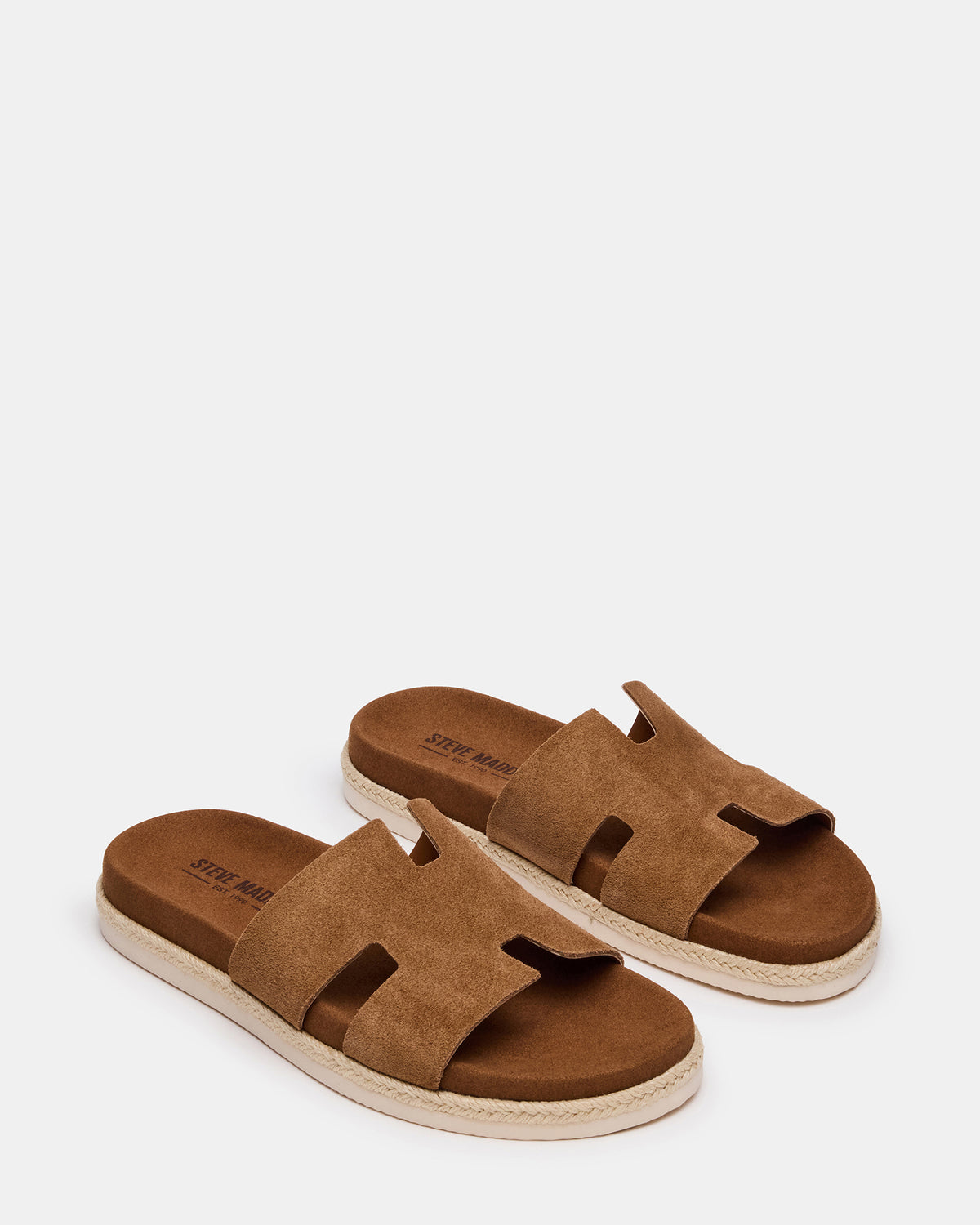 MERRICK Cognac Suede Footbed Slide Men's Sandal - Steve Madden