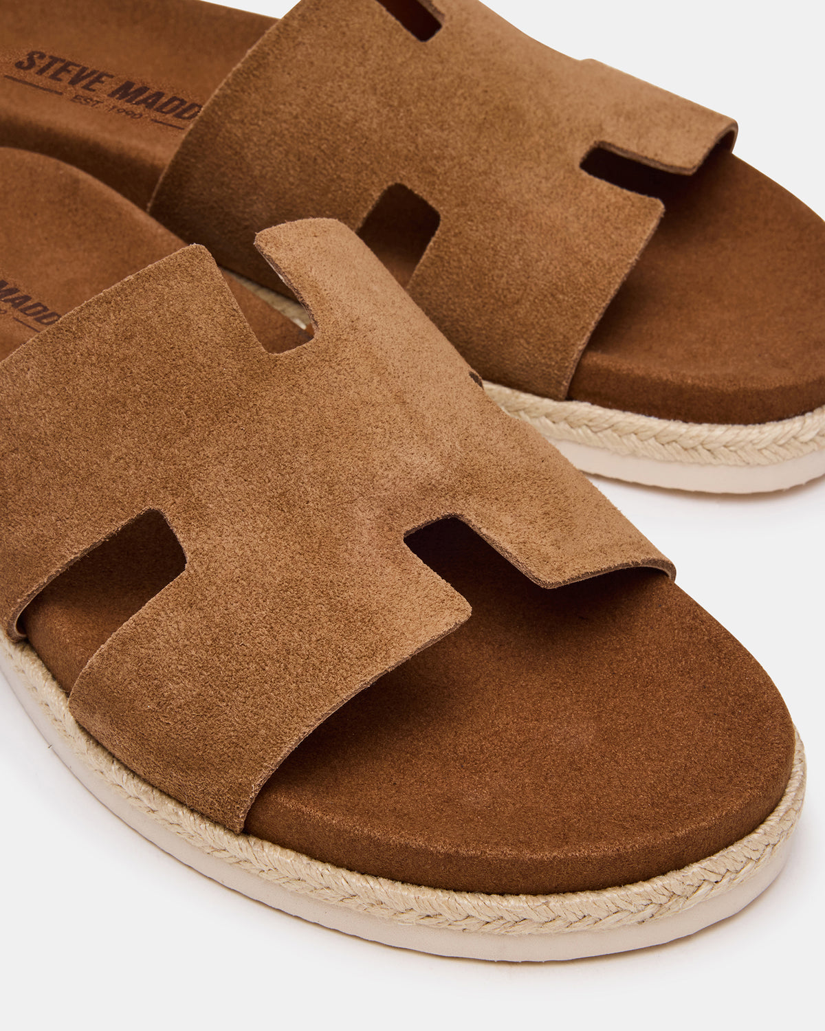 MERRICK Cognac Suede Footbed Slide Men's Sandal - Steve Madden