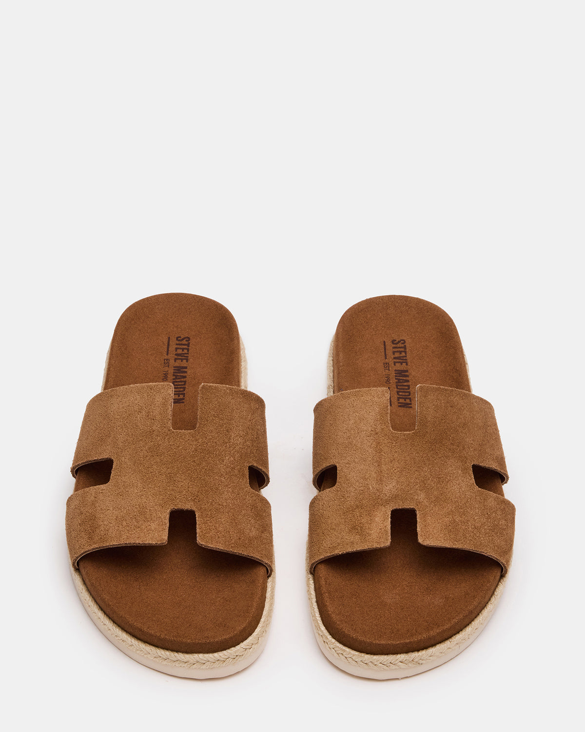 MERRICK Cognac Suede Footbed Slide Men's Sandal - Steve Madden