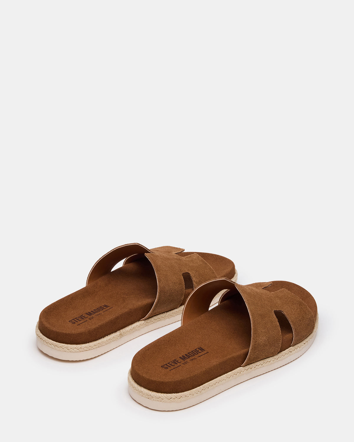 MERRICK Cognac Suede Footbed Slide Men's Sandal - Steve Madden