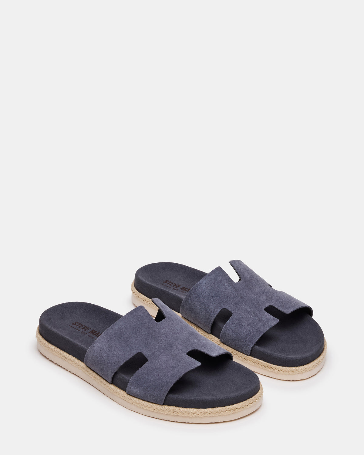 MERRICK Grey Suede Footbed Slide Men's Sandal - Steve Madden
