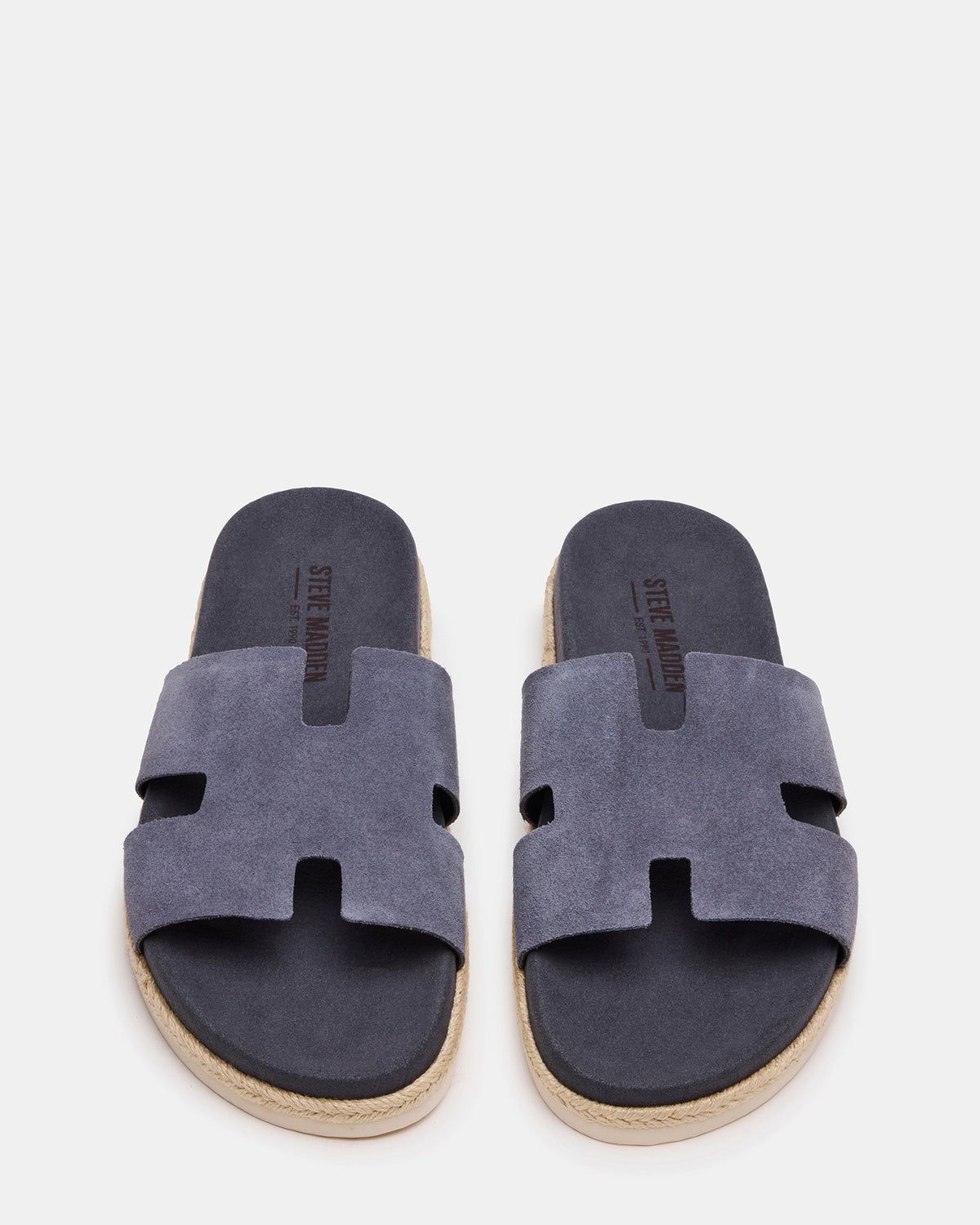 MERRICK Grey Suede Footbed Slide Men's Sandal - Steve Madden