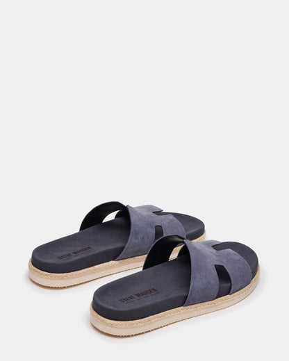 MERRICK Grey Suede Footbed Slide Men's Sandal - Steve Madden