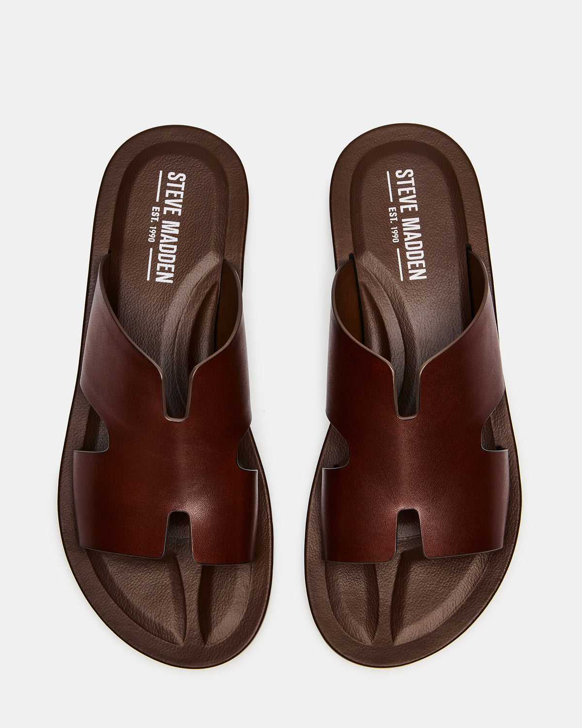 SPLASH Tan Leather Men's Flat Slip-On Sandal - Steve Madden