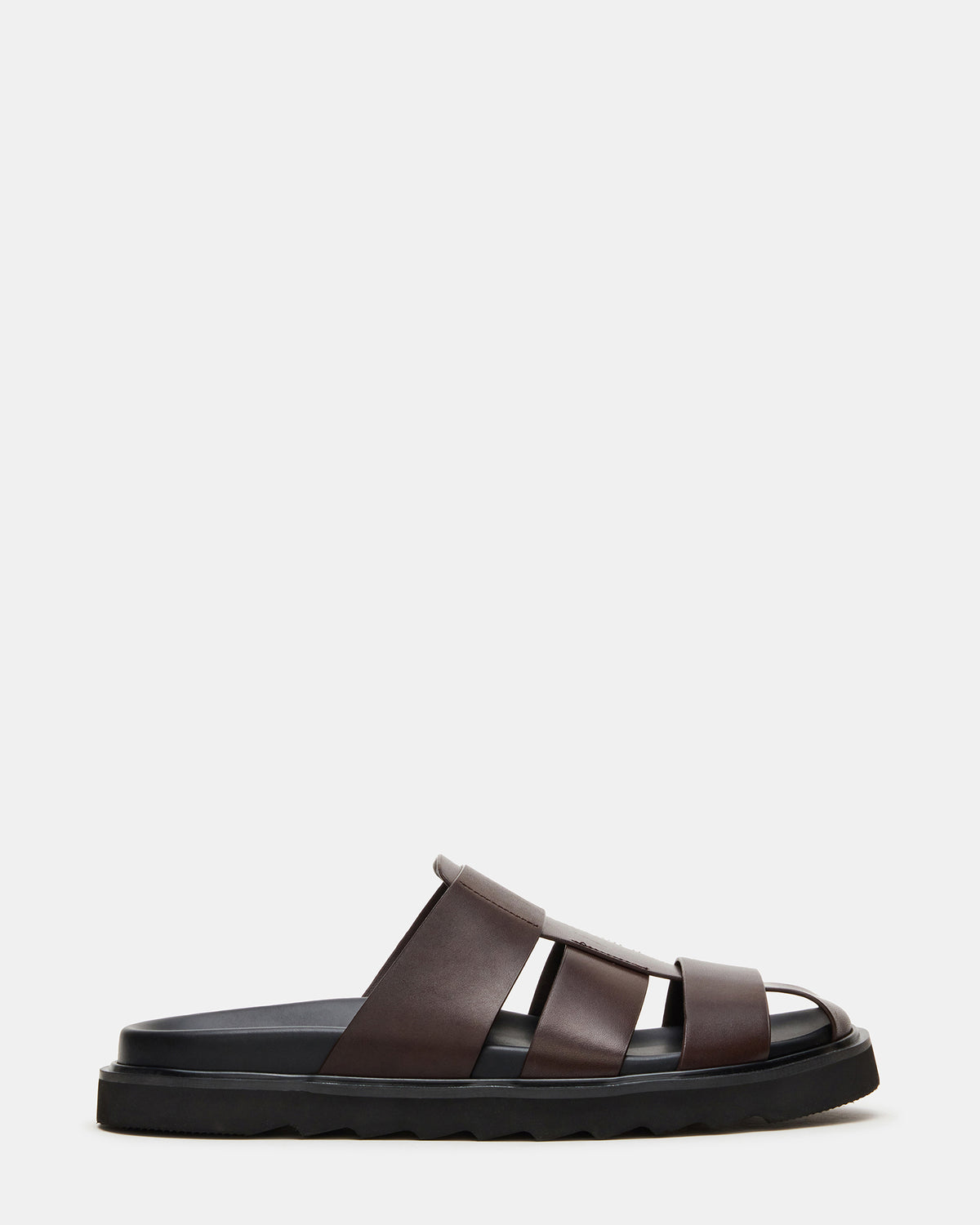 BLAZET Brown Leather Footbed Fisherman Men's Sandal - Steve Madden