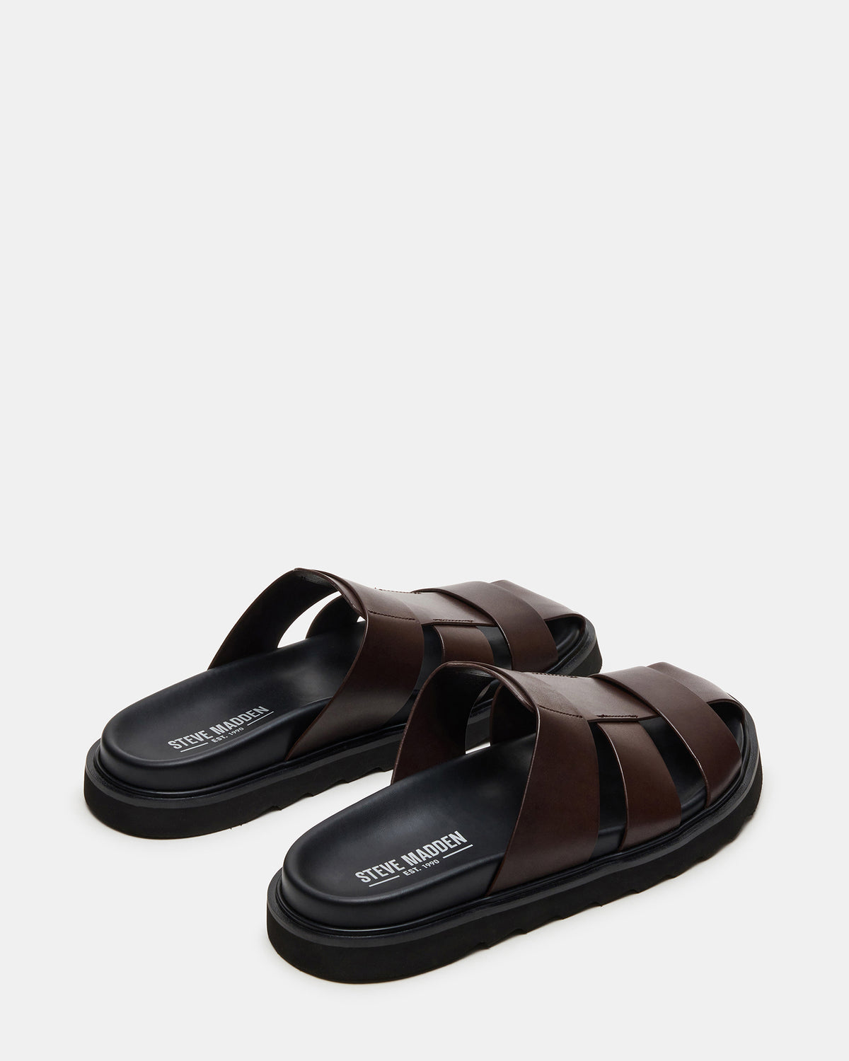 BLAZET Brown Leather Footbed Fisherman Men's Sandal - Steve Madden
