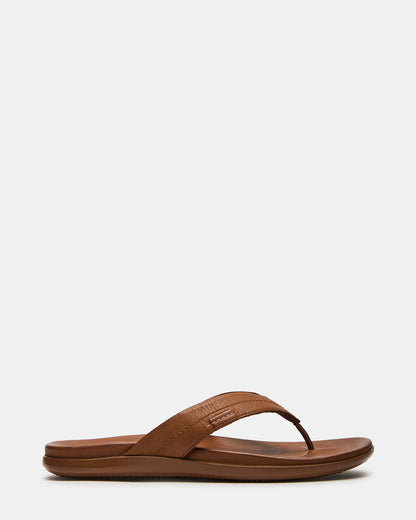 EMMETT Tan Leather Men's Thong Sandal - Steve Madden