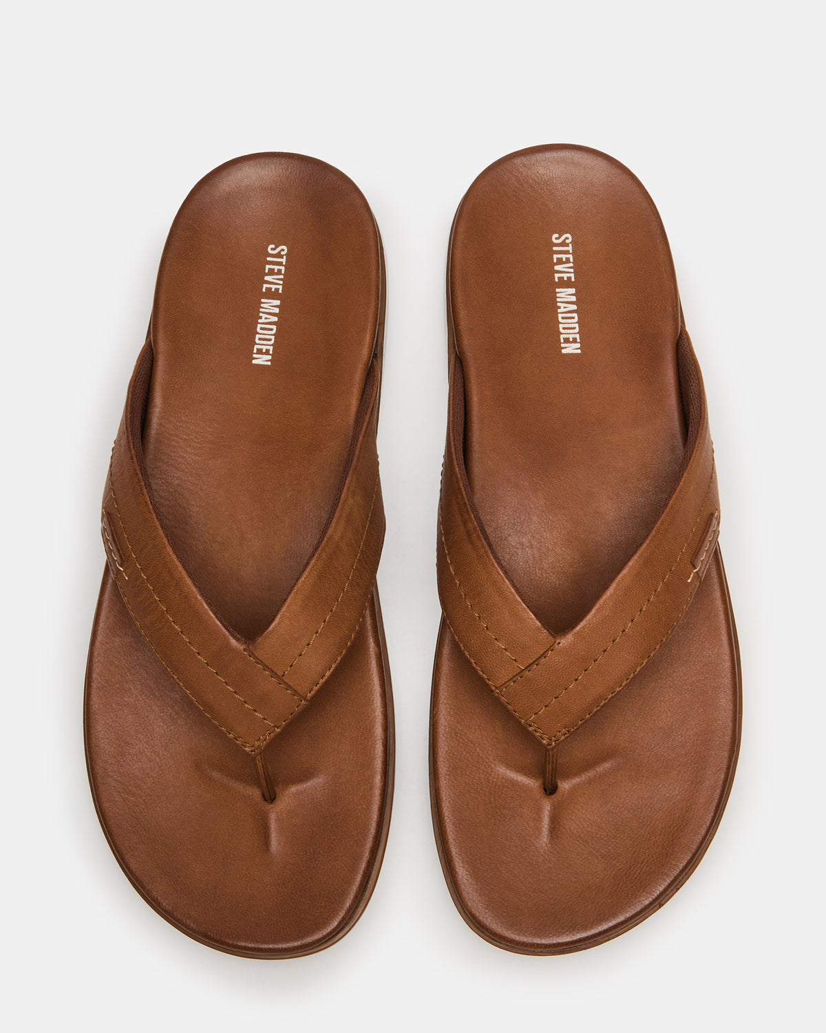 EMMETT Tan Leather Men's Thong Sandal - Steve Madden